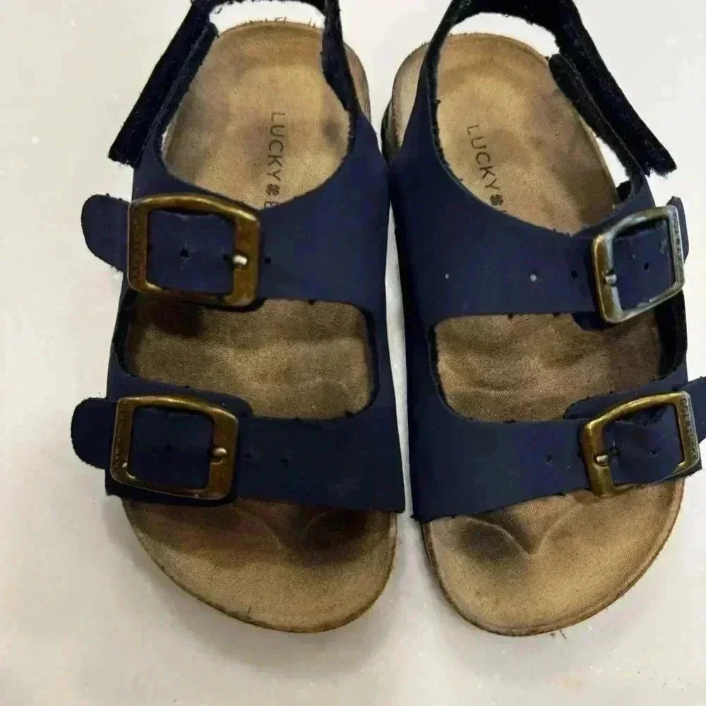 LUCKY BRAND TODDLER BLUE FOOTBED SANDALS Size 8